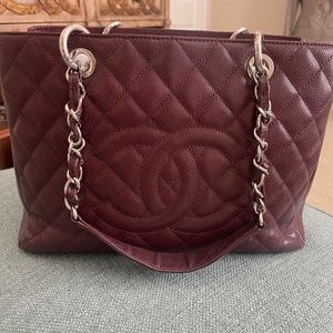 Chanel Maroon Large Shopping Tote